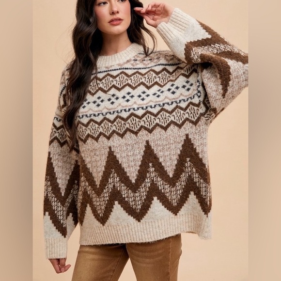Cozy fair isle oversized sweater - Picture 8 of 11